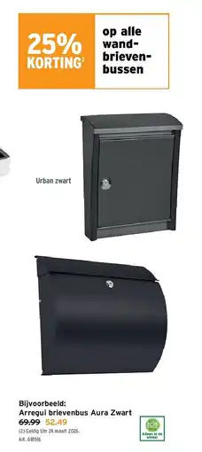 GAMMA Arregui brievenbus Aura Zwart aanbieding