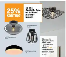GAMMA Eglo plafondlamp Swaby brons aanbieding