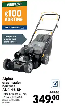 GAMMA Alpina grasmaaier benzine AL4 46 SH aanbieding