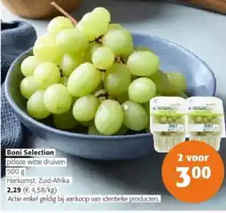 Colruyt Boni Selection pitloze witte druiven 500 g aanbieding