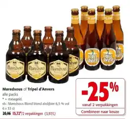 Colruyt Maredsous Blond blond abdijbier 6,5 % vol 6 x 33 cl aanbieding