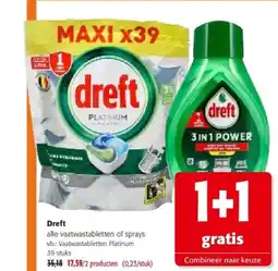 Colruyt Dreft Vaatwastabletten Platinum 39 stuks aanbieding