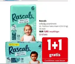Colruyt Rascals Premium luiers maat 4 (10-15 kg) 30 stuks aanbieding
