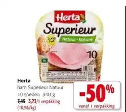 Colruyt Herta Herta Superieur ham Superieur Natuur 10 sneden 340 g aanbieding