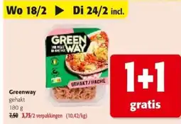 Colruyt Greenway gehakt 180 g aanbieding