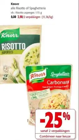 Colruyt Knorr Risotto asperges 175 g aanbieding