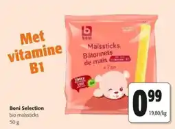 Colruyt Boni Selection bio maïssticks 50 g aanbieding