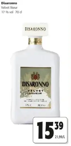 Colruyt Disaronno Velvet likeur 17 % vol 70 cl aanbieding