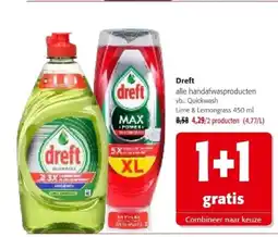 Colruyt Dreft Quickwash Lime & Lemongrass 450 ml aanbieding