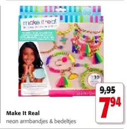 Colruyt Make It Real Neon Armbandjes & Bedeltjes aanbieding