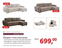 Hanos Slaap Bank + Chaise Longue Morgan aanbieding