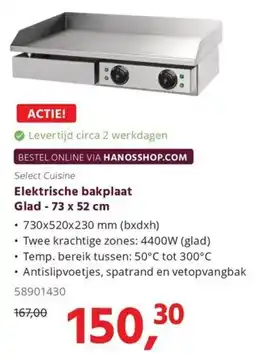 Hanos Select Cuisine Elektrische Bakplaat Glad aanbieding