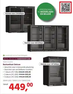 Hanos Barkoelkast Deluxe aanbieding