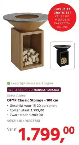 Hanos Select Cuisine OFYR Classic Storage aanbieding