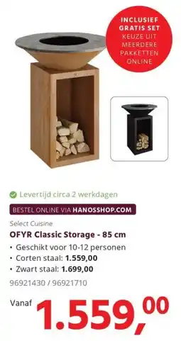 Hanos Select Cuisine OFYR Classic Storage aanbieding