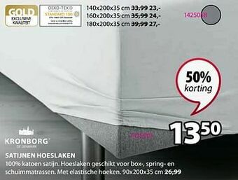 Jysk Satijnen hoeslaken aanbieding