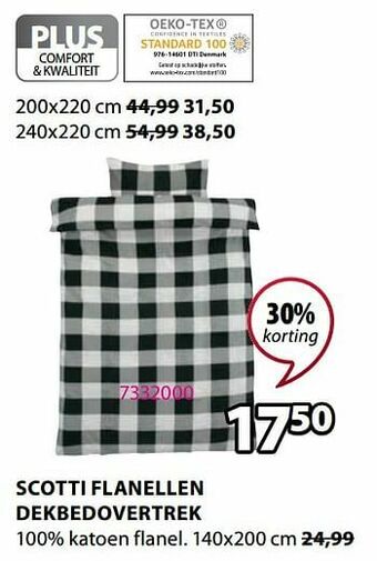 Jysk Scotti flanellen dekbedovertrek aanbieding