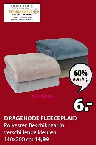 Jysk Dragehode fleeceplaid aanbieding