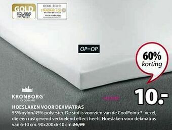 Jysk Hoeslaken voor dekmatras aanbieding