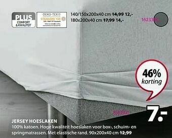 Jysk Jersey hoeslaken aanbieding