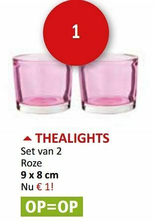 Weba Thealights set van 2 roze aanbieding