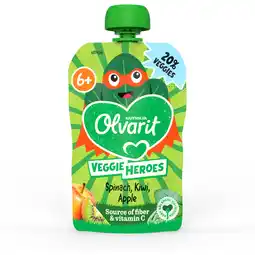 Albert Heijn Olvarit Veggie heroes spinach, kiwi, appel 6m+ aanbieding