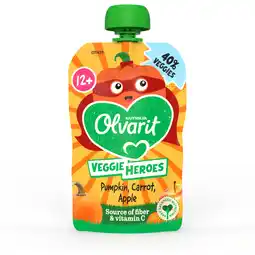 Albert Heijn Olvarit Veggie heroes pumpkin, carrot 12m+ aanbieding