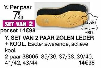 Damart Set van 2 paar zolen leder + kool aanbieding