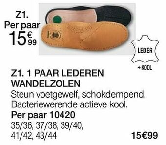 Damart 1 paar lederen wandelzolen aanbieding