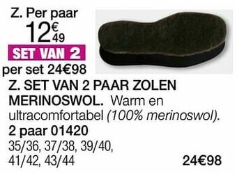 Damart Set van 2 paar zolen merinoswol aanbieding