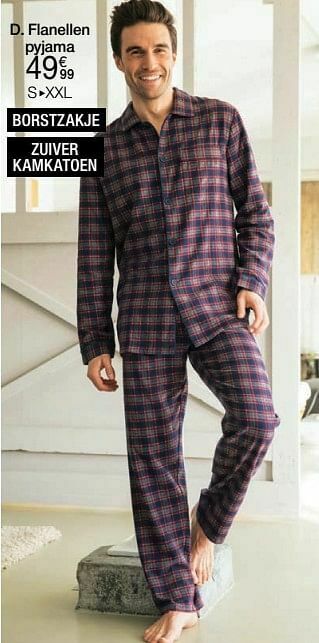 Damart Flanellen pyjama aanbieding