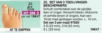 Damart Set van 3 teen--vingerbeschermers aanbieding