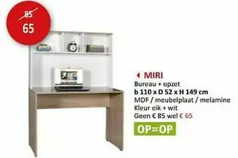 Weba Miri bureau + opzet aanbieding