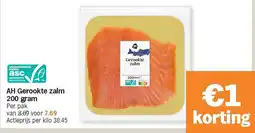 Albert Heijn AH Gerookte zalm 200 gram aanbieding