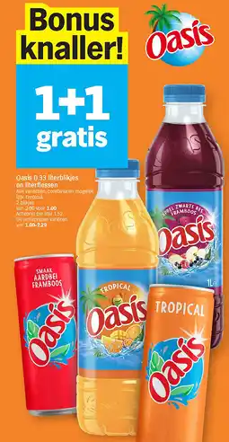 Albert Heijn Oasis 0.33 literblikjes en literflessen aanbieding
