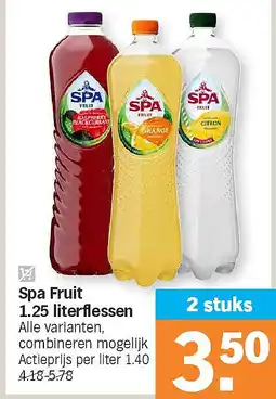 Albert Heijn Spa Fruit 1.25 literflessen aanbieding