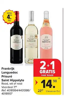 Carrefour Frankrijk Languedoc Prieuré Saint Hippolyte aanbieding