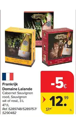 Carrefour Frankrijk Domaine Lalande aanbieding