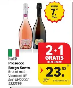 Carrefour Italië Prosecco Borgo Santo aanbieding