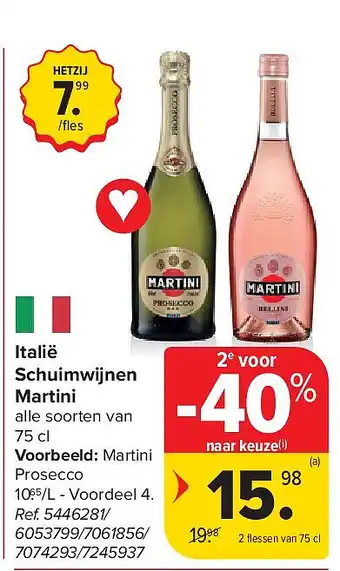 Italië Schuimwijnen Martini