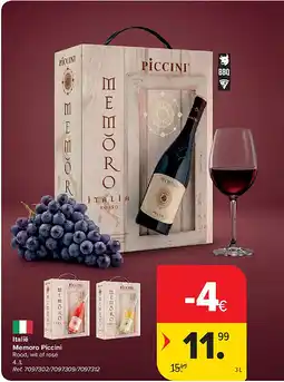 Carrefour Italië Memoro Piccini aanbieding