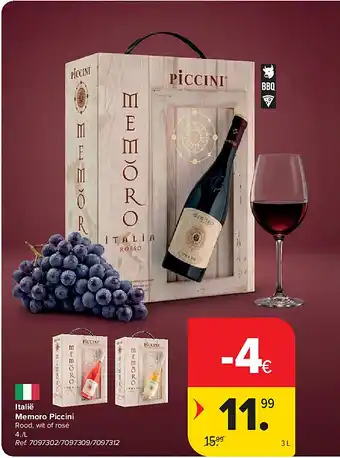 Carrefour Italië Memoro Piccini aanbieding