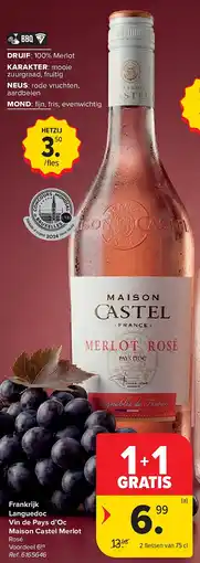Carrefour Frankrijk Languedoc Vin de Pays d’Oc Maison Castel Merlot aanbieding