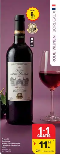 Carrefour Frankrijk Bordeaux Médoc Cru Bourgeois Château Saint-Bonnet aanbieding