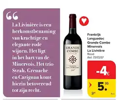 Carrefour Frankrijk Languedoc Grande Combe Minervois La Livinière aanbieding