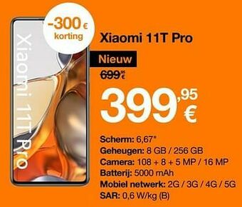 Orange Xiaomi 11t pro aanbieding