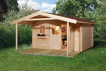 Brico Weka tuinhuis met overkapping 111 Type A GR1 250x380cm aanbieding