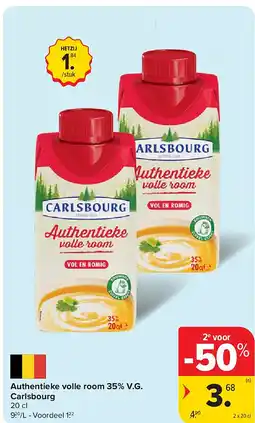 Carrefour Authentieke volle room 35% V.G. Carlsbourg aanbieding