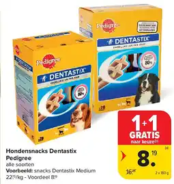 Carrefour Hondensnacks Dentastix Pedigree aanbieding
