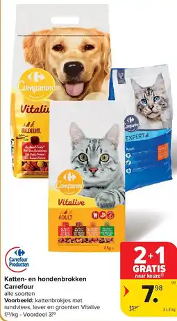 Carrefour Katten- en hondenbrokken Carrefour aanbieding